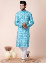 Mono Cotton  Multi Festival Wear Printed Readymade Kurta Pajama